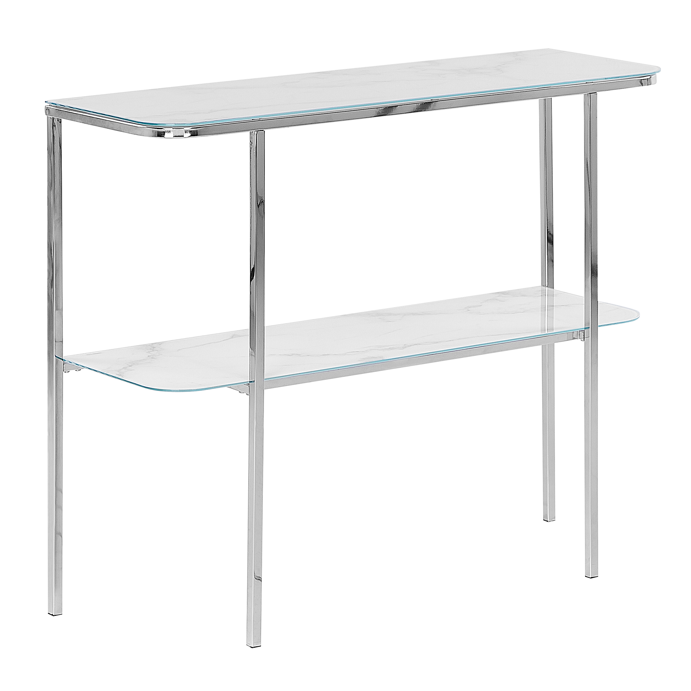 Konsolbord CALVERT Hærdet glas Marmor/sølv