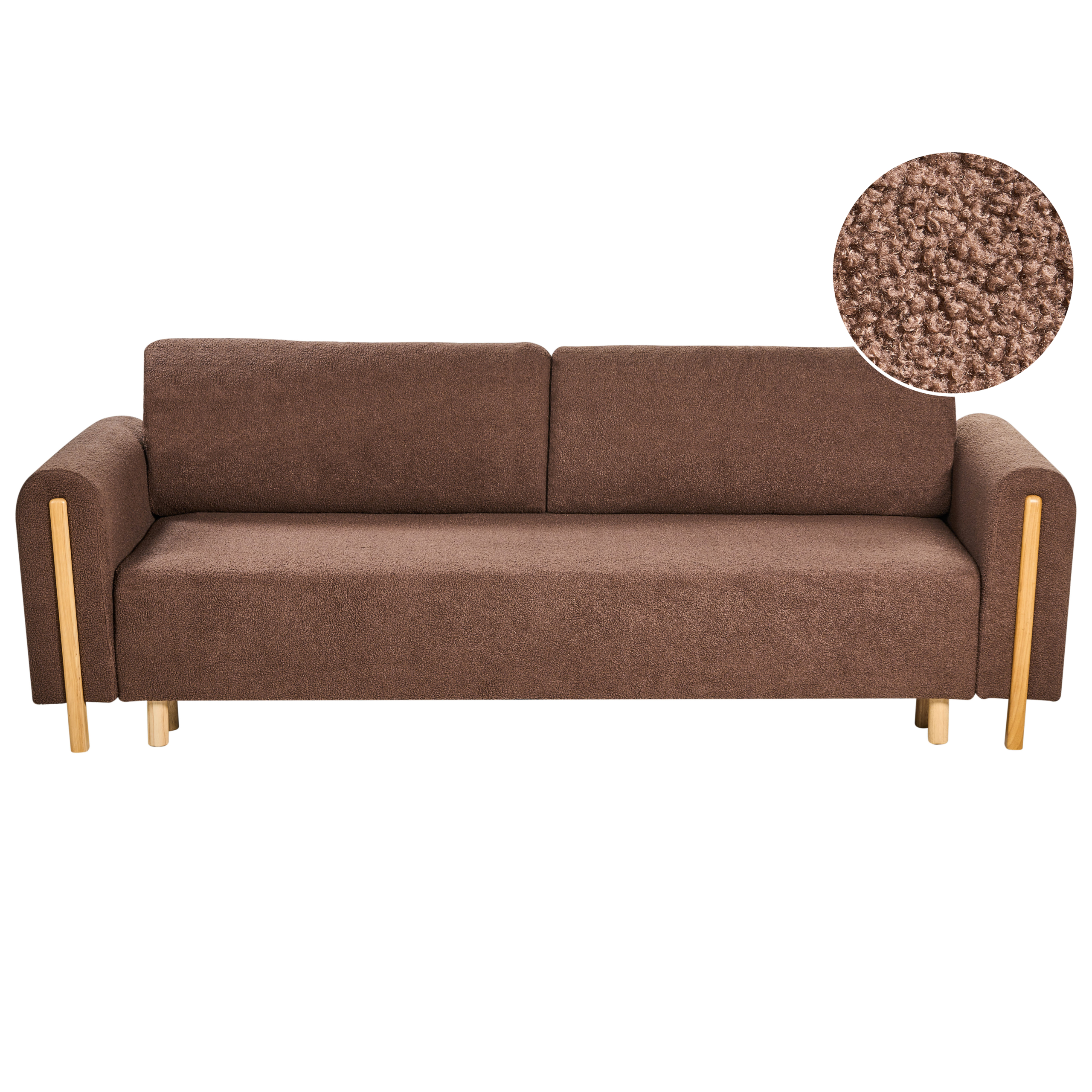 Sovesofa 3 personers KVAM med opbevaring Boucle Brun