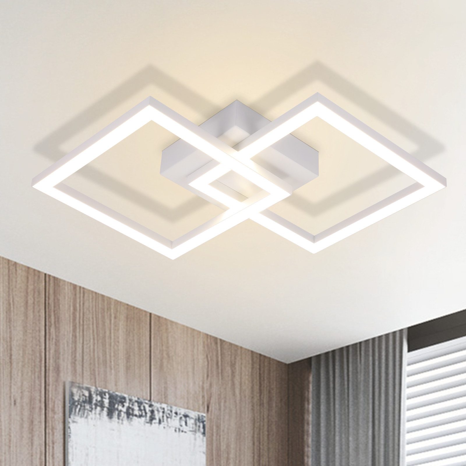 NETTLIFE Square, LED loftlampe, sort, 24W, 4000K, neutral hvid, moderne køkkenlampe