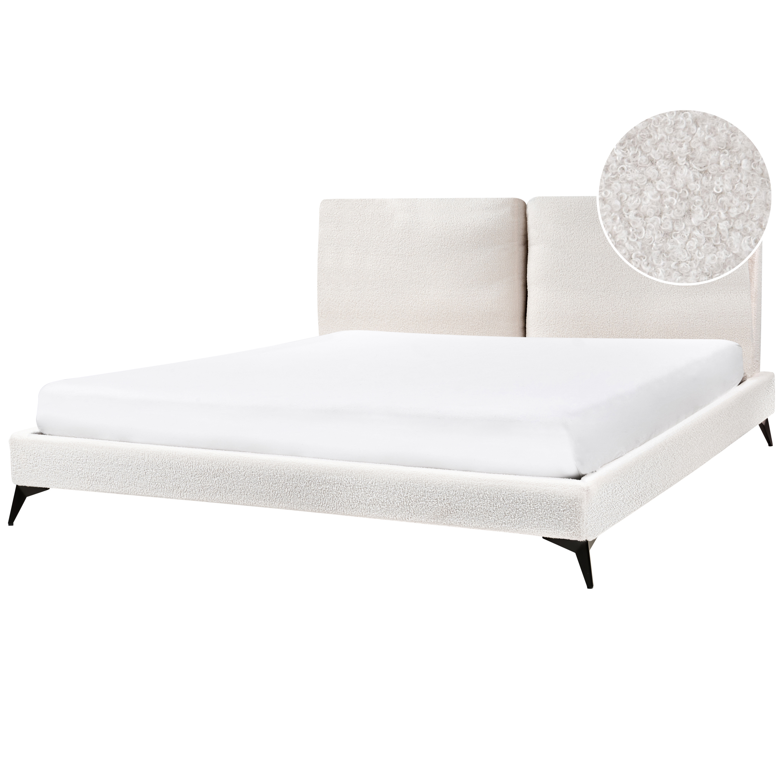 Seng Boucle MELLE 180 x 200 cm Cremehvid