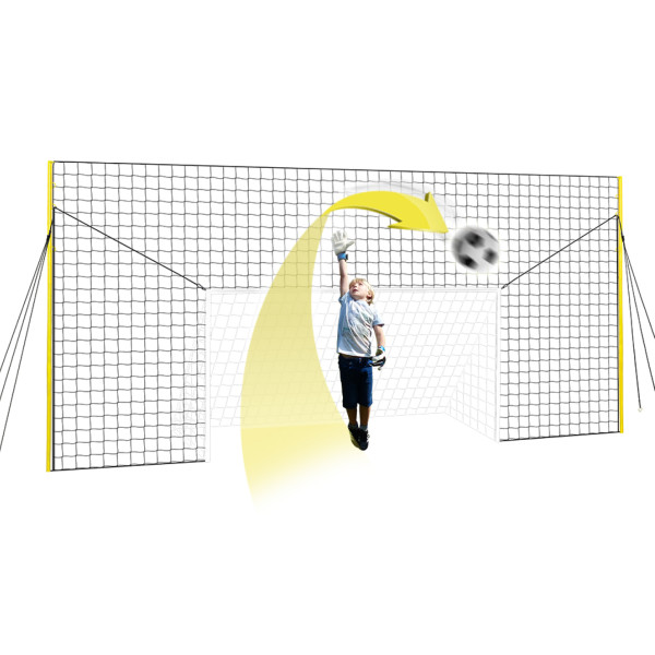 Open Goaaal® fodboldmål til børn – 3-i-1 Junior, gul/sort, 2,4 m højt, op til 4,9 m bredt, indre mål 2,4 x 1,4 m