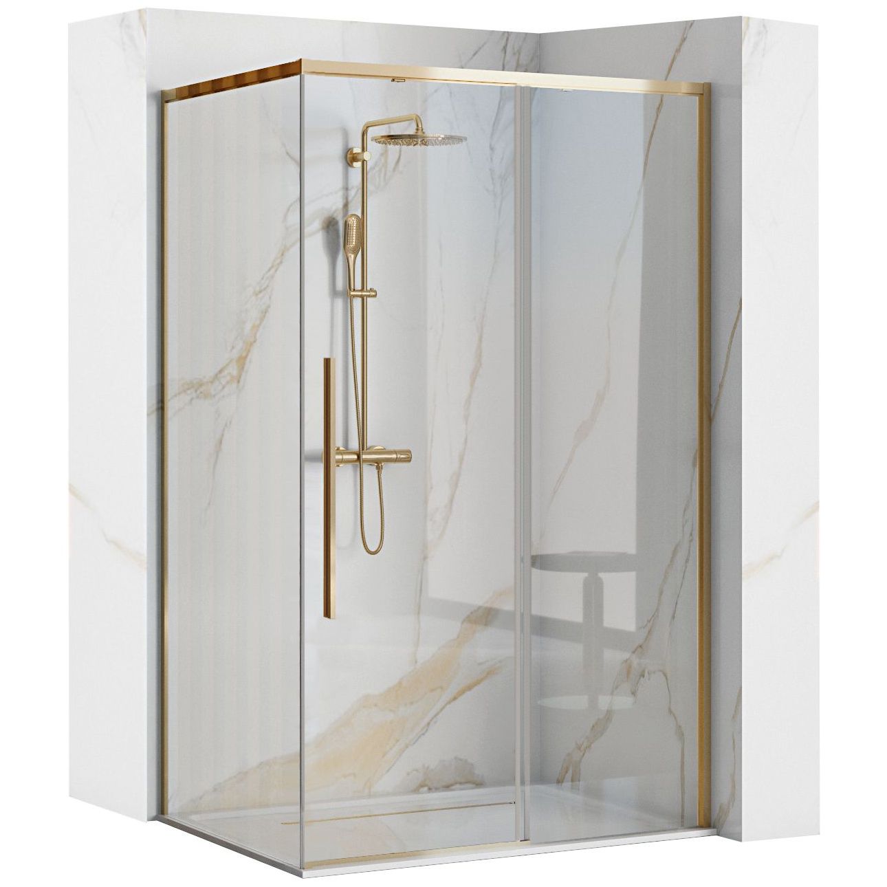 REA brusekabine SOLAR 80x100 Guld, 80x98,5x195cm