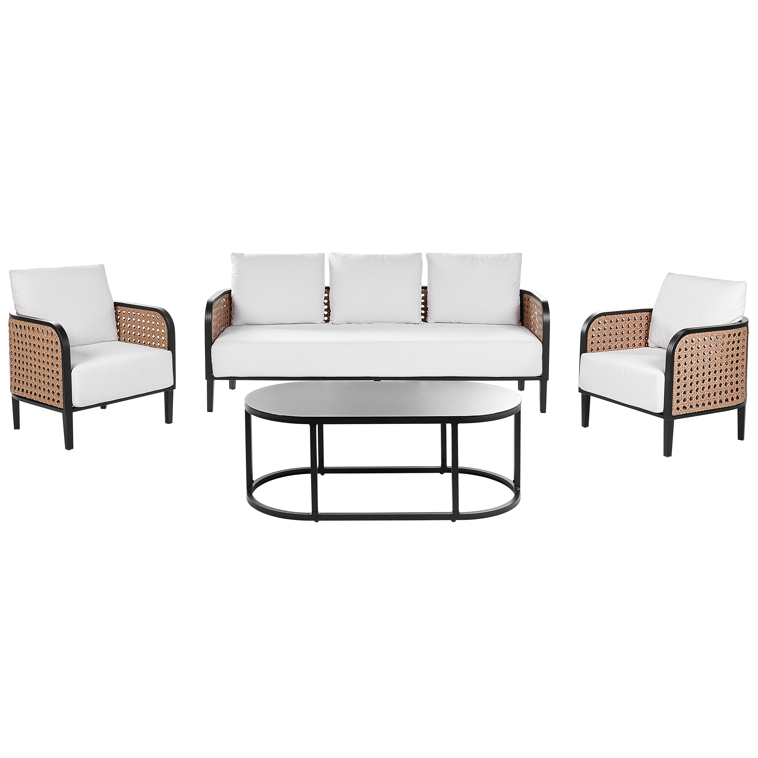 Loungesæt med bord 5 personers MONTEFALCO Metal Hvid