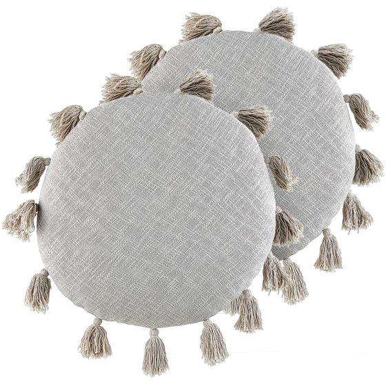 Sæt af 2 pyntepuder MADIA 45 x 45 cm Bomuld Grå Ensfarvet
