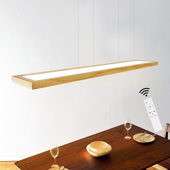 NETTLIFE Spisestue pendellampe, træ, 38 W, dæmpbar, med fjernbetjening, 100 cm LED pendellampe