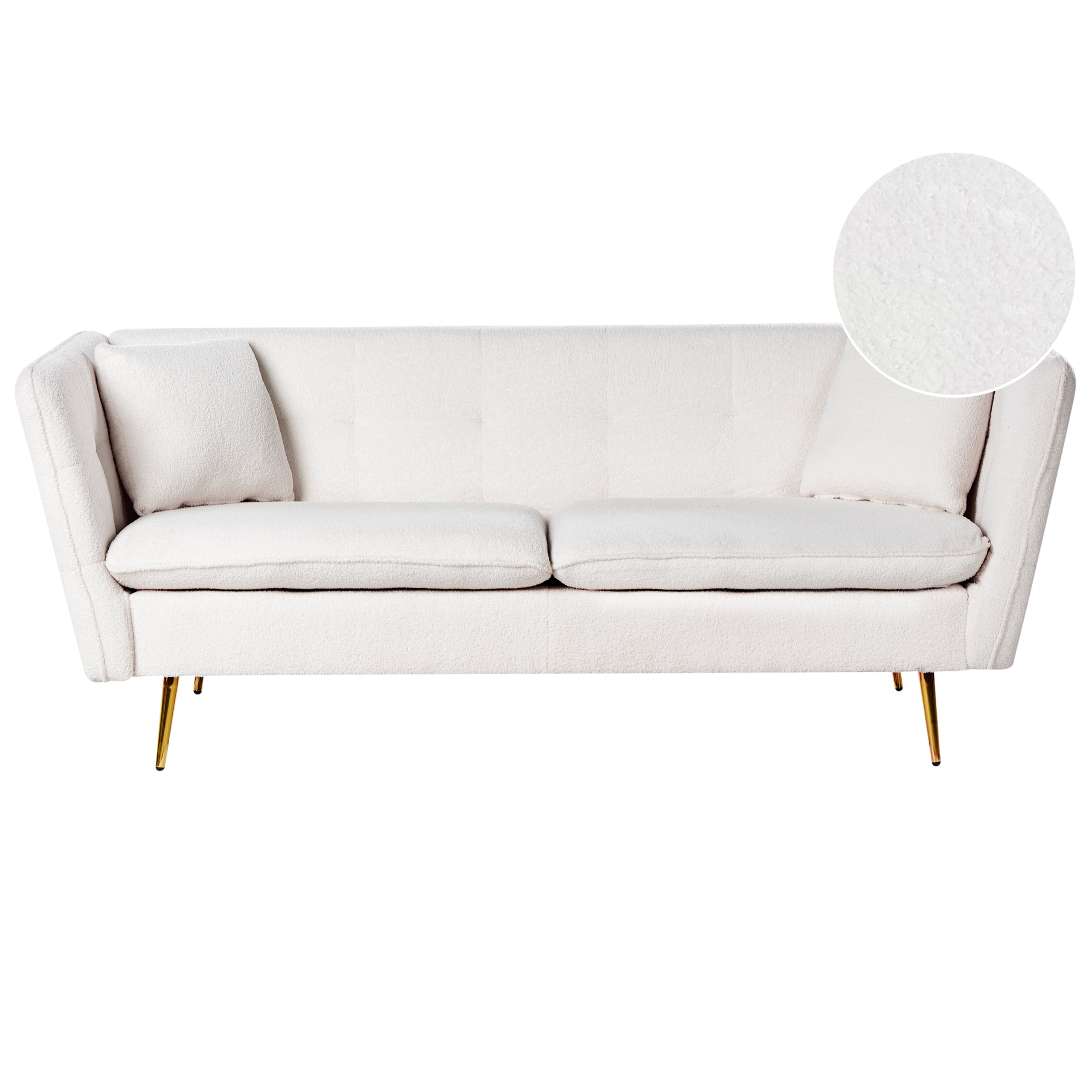 Sofa 3 personers FREDERICA Boucle Cremehvid