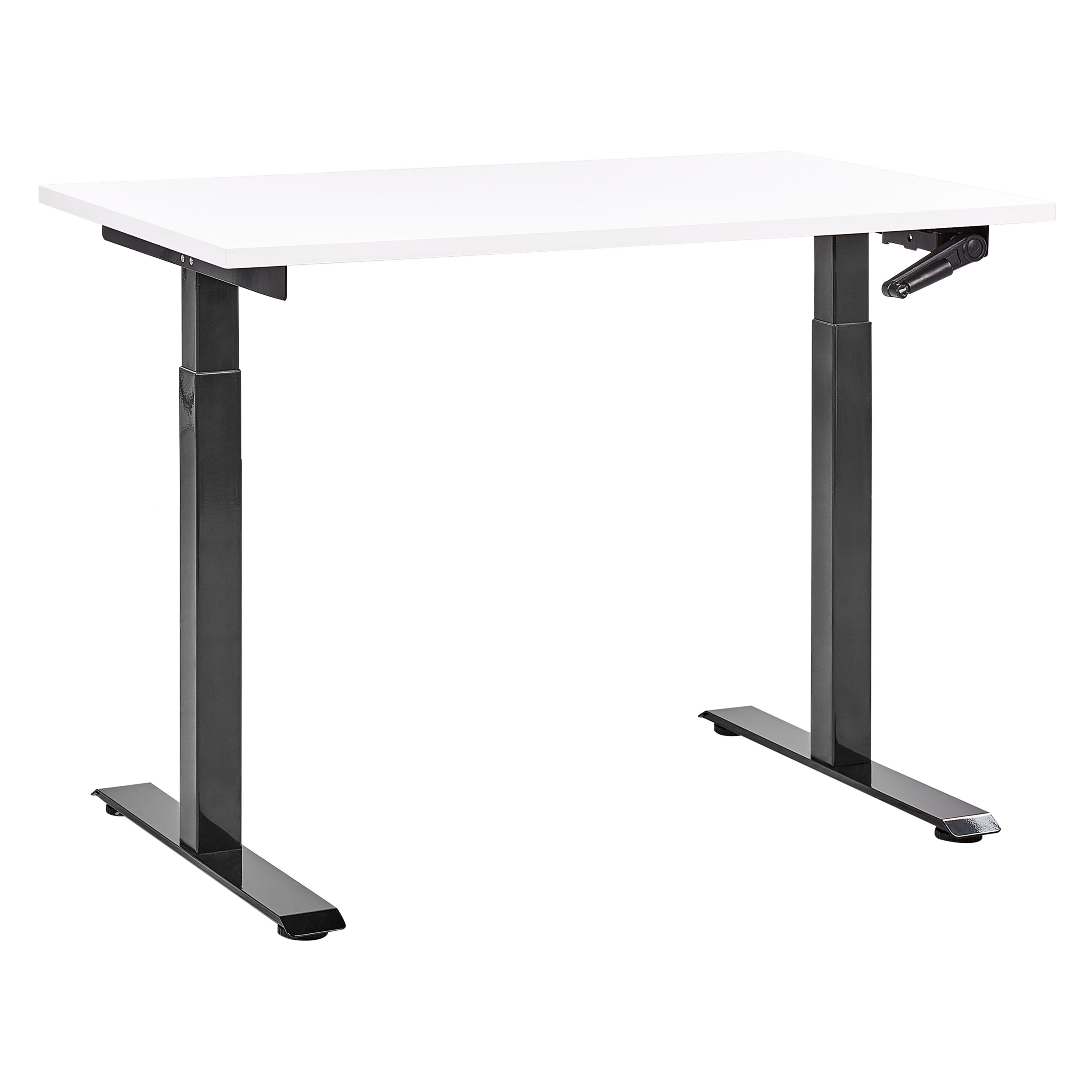 Manuelt justerbart hæve sænkebord DESTINES 120 cm 72 cm Hvid/sort
