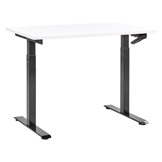 Manuelt justerbart hæve sænkebord DESTINES 120 cm 72 cm Hvid/sort