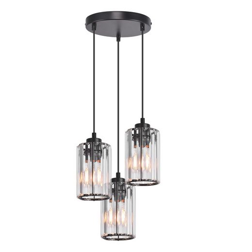 NETTLIFE Krystal Bordlampe Trehovedet Moderne Olohuessa Sort E27 Pendelbelysning