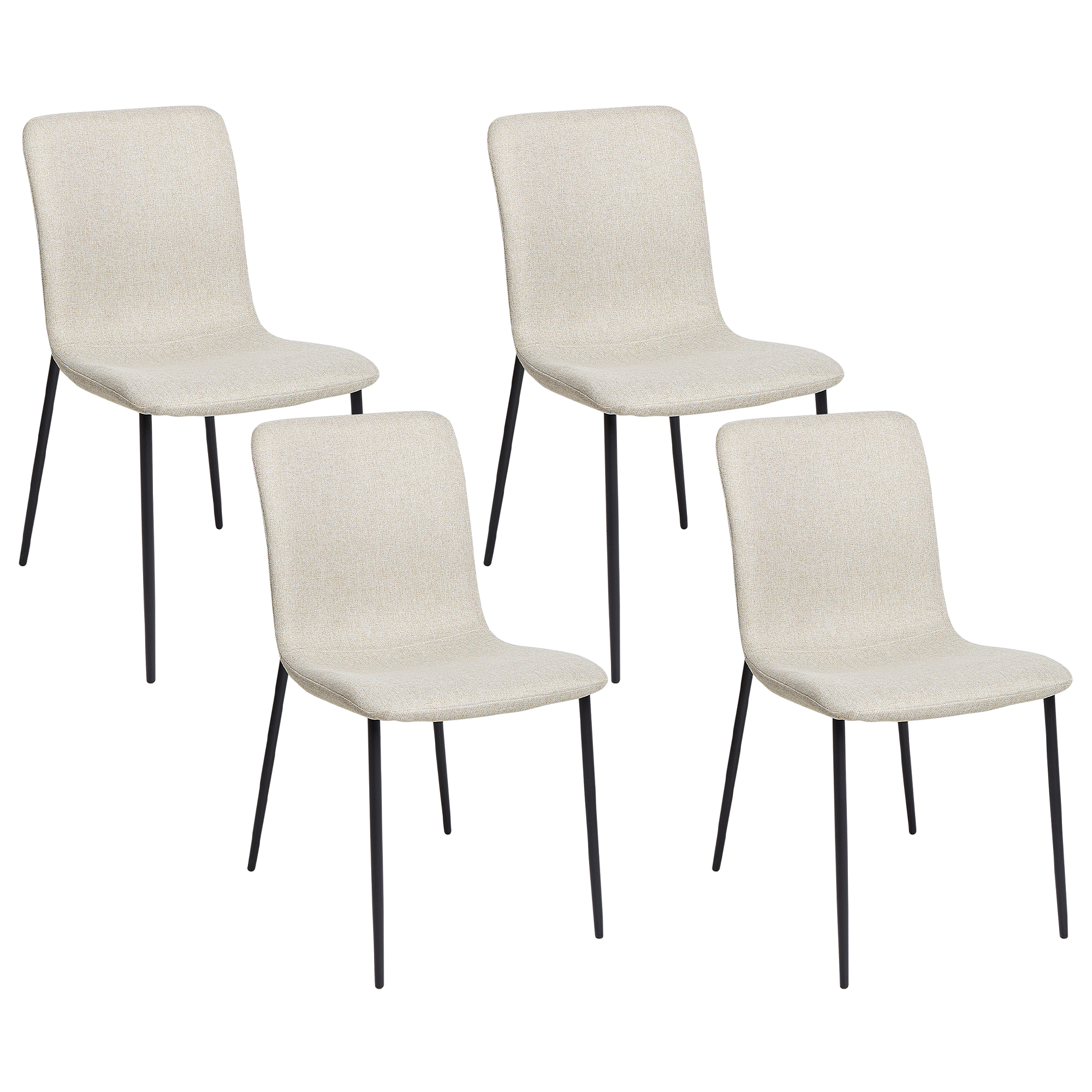 Sæt med 4 spisebordsstole GLENDIVE Lys Beige
