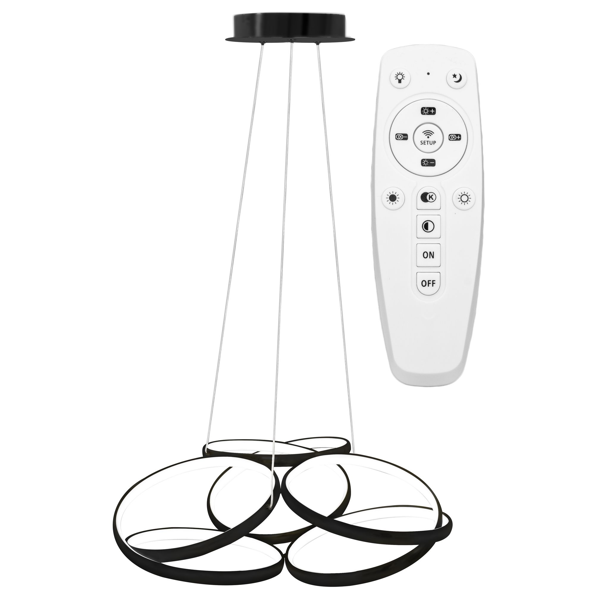 TOOLIGHT hængende loftlampe LED APP793-CP FLAT Sort 26x54x70cm