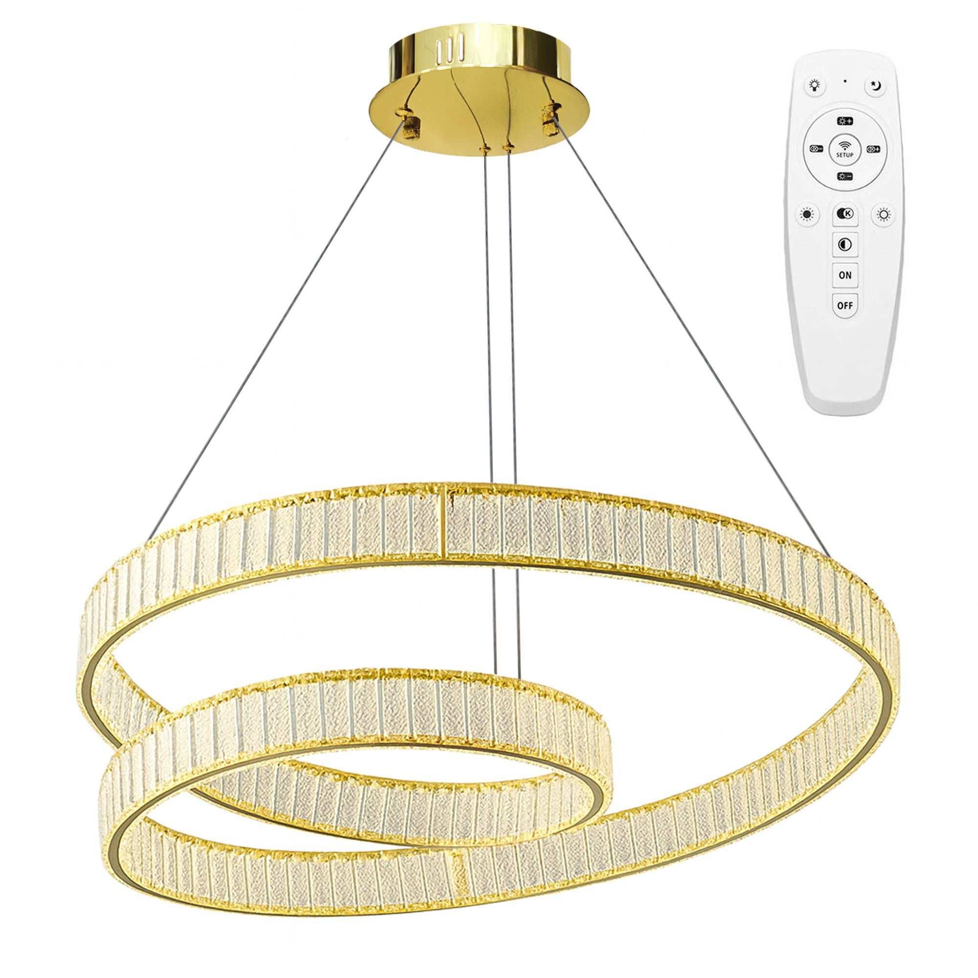 TOOLIGHT hængende loftlampe APP1767-CP LED Guld 58x58x100cm