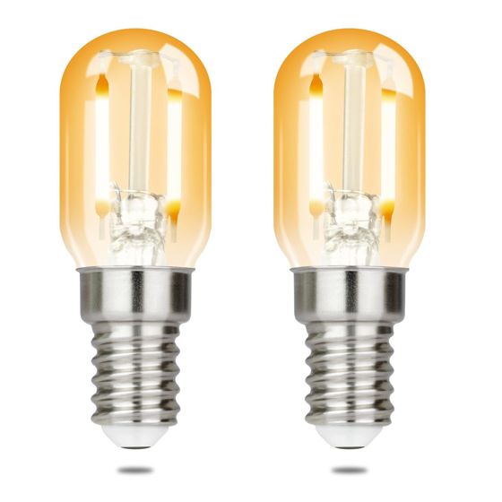 NETTLIFE 2 stk. E14 T22 LED - vintage - pærer, 2 W, retro, 2700 K, varm hvid, energisparepære, E14-sokkel, ikke dæmpbar