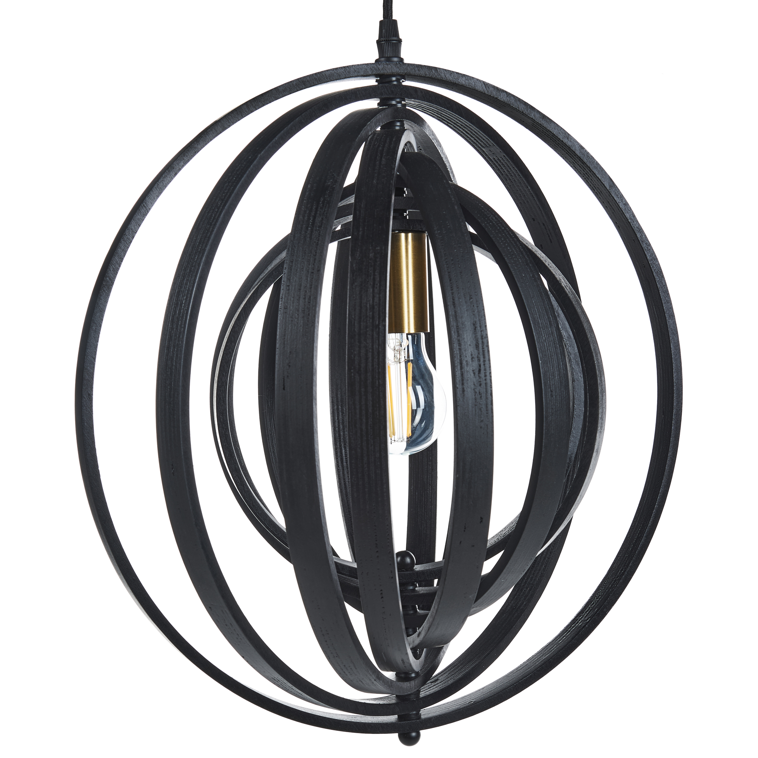 Loftlampe MURRELL Poppeltræ Sort