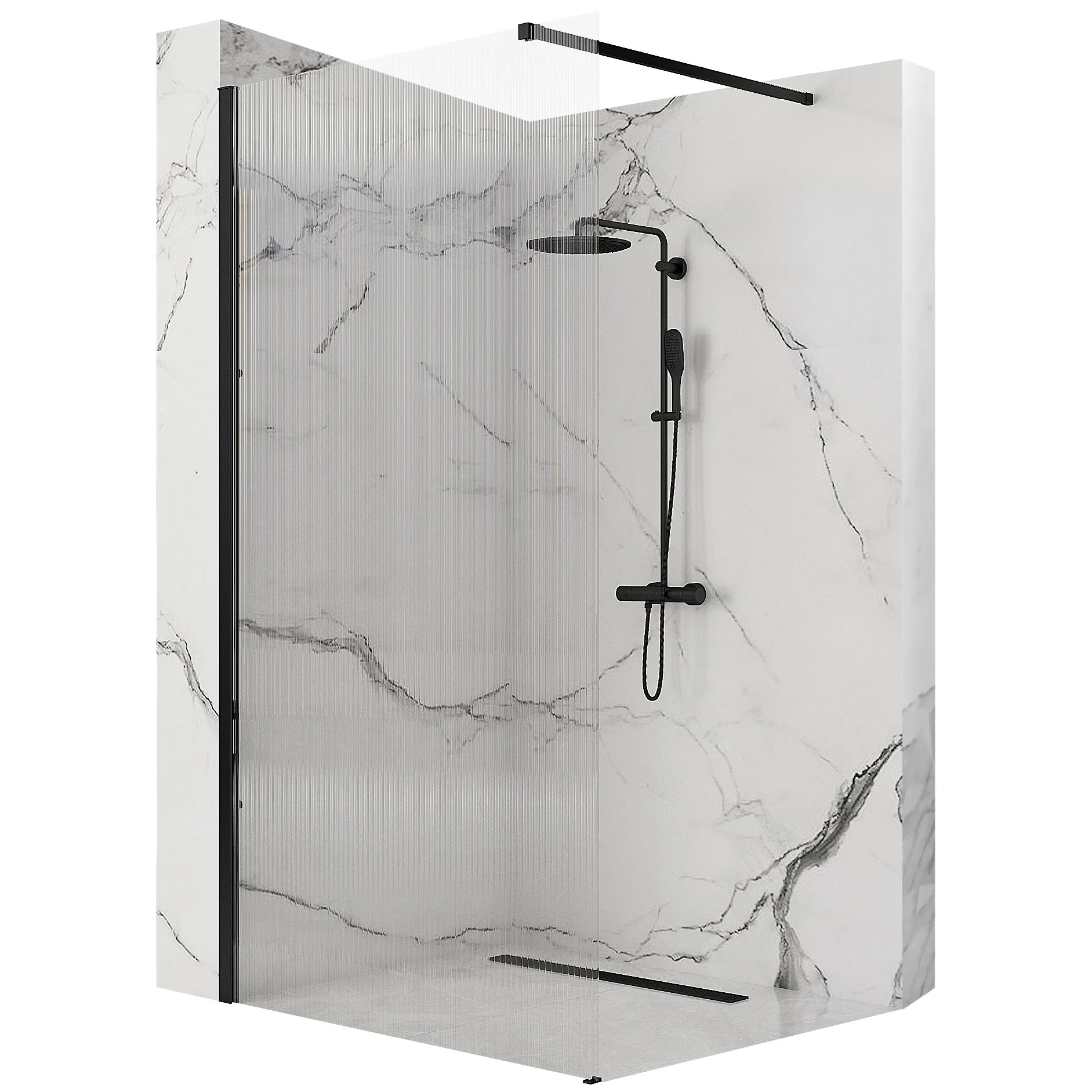 REA brusevæg AERO INTIMO 90 Sort, 1,8x90x200cm