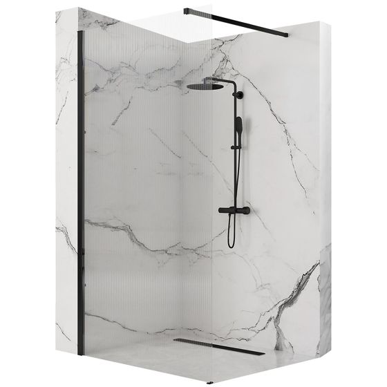REA brusevæg AERO INTIMO 90 Sort, 1,8x90x200cm
