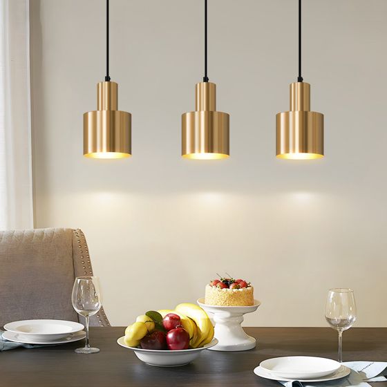 NETTLIFE pendellampe spisebord pendellampe vintage spisestue 3 flammer spiseområde guld moderne design metal E27