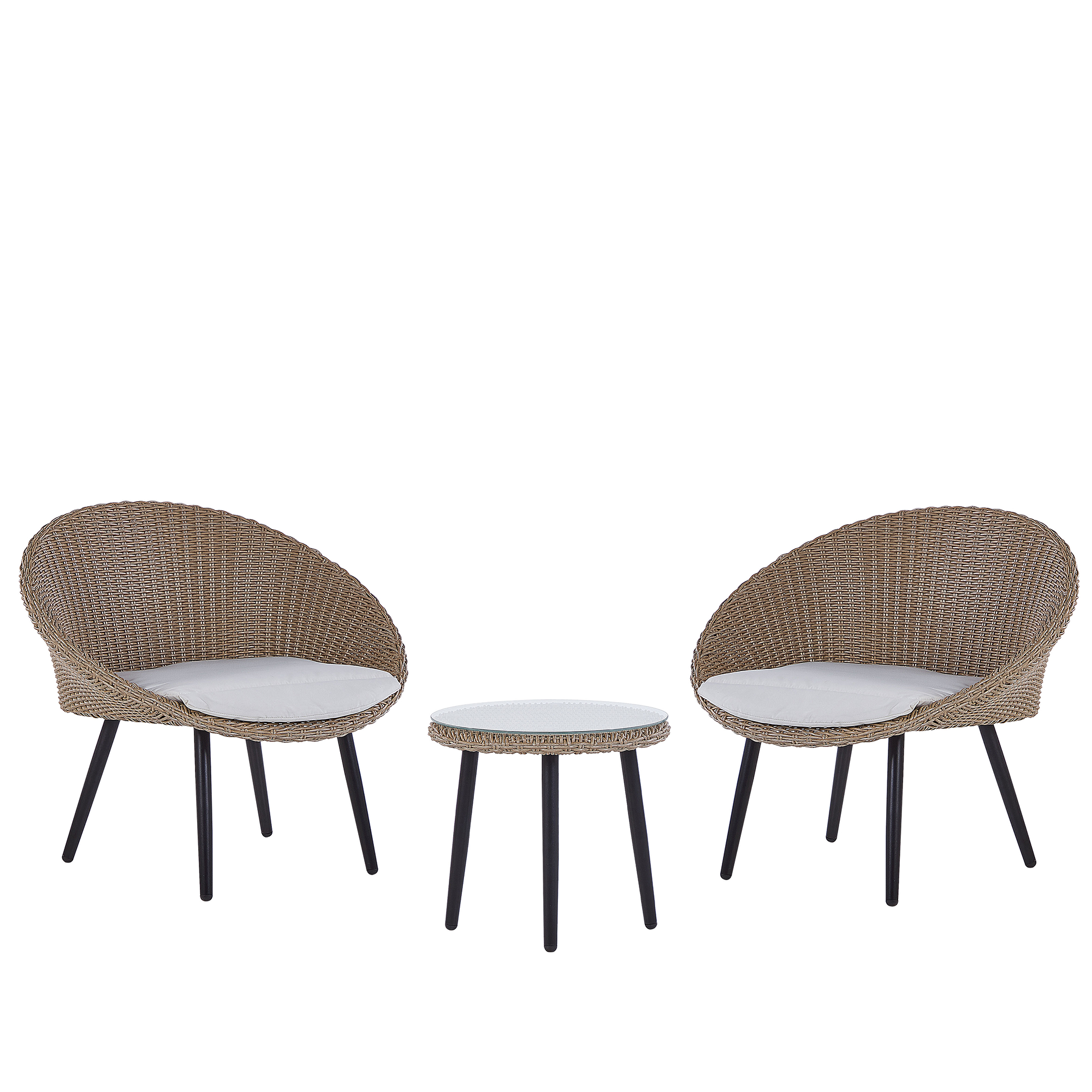 Altansæt med puder ORTIGIA PE-rattan Lys Beige Beige