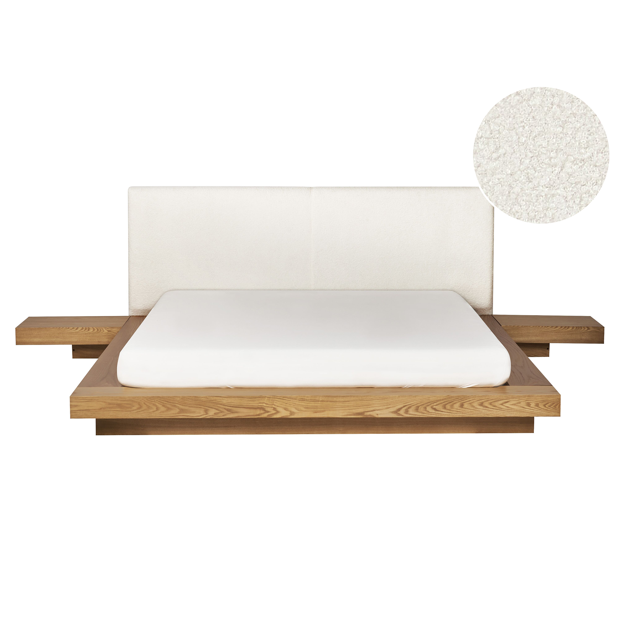 Vandseng Boucle ZEN 160 x 200 cm Naturlig ask