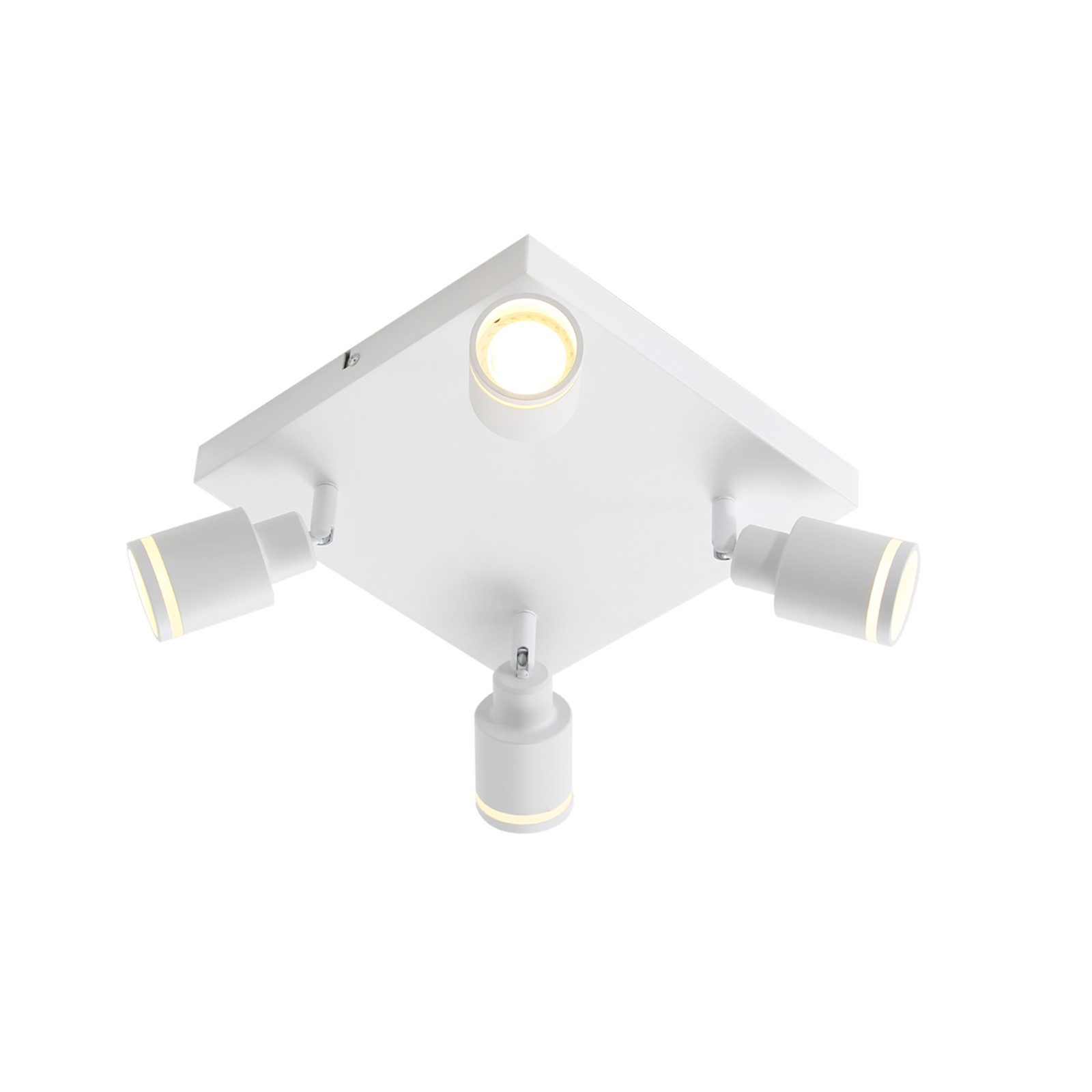 NETTLIFE Sorte loftspotlights 4 flammer GU10 justerbar metal til indendørs brug justerbar 355° uden pære