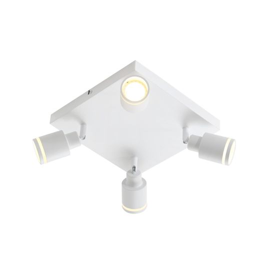 NETTLIFE Sorte loftspotlights 4 flammer GU10 justerbar metal til indendørs brug justerbar 355° uden pære