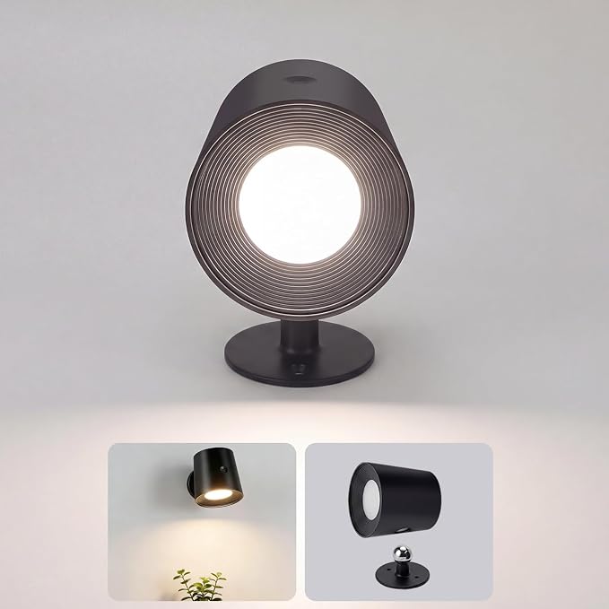 NETTLIFE Indendørs væglampe, metal, bur, dæmpbar, moderne, 360° justerbar, metal loftlampe, sort, design