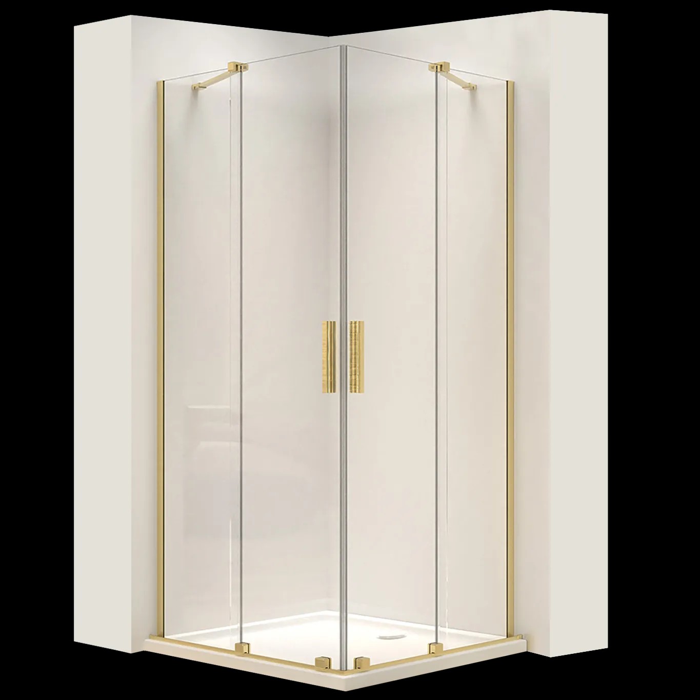 REA brusekabine MONTANA 90x90 Børstet guld, 90x90x200cm