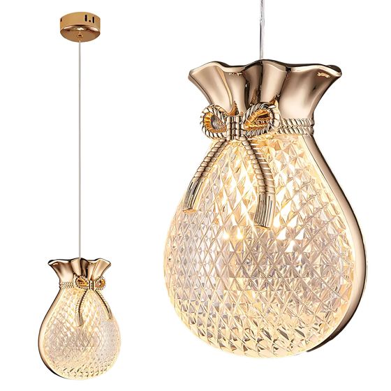 TOOLIGHT hængende loftlampe LHJ107-1CP GOLD Guld/Rosaguld 12x16x12cm