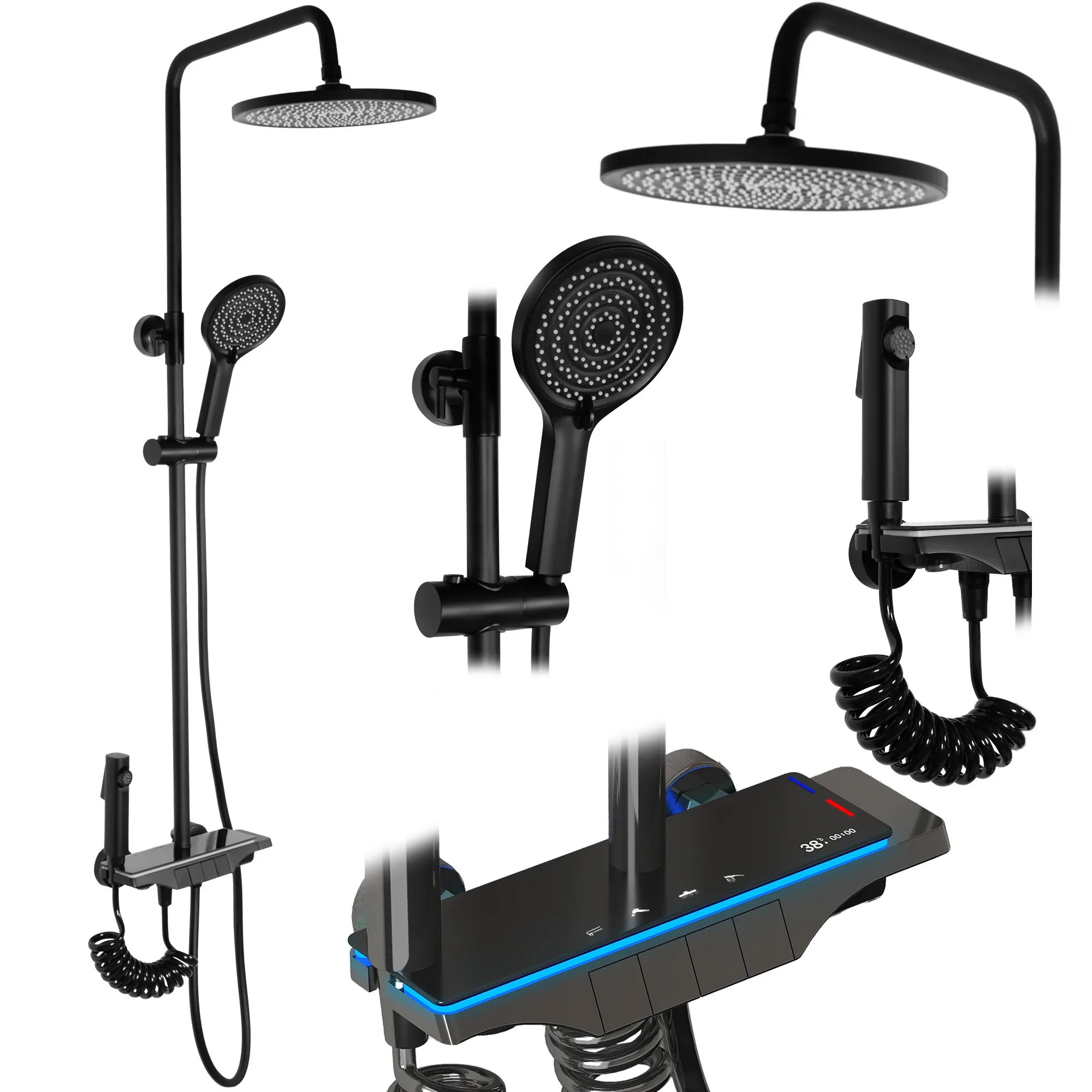 REA brusesæt SAVIO LED Sort, 13x28x120cm