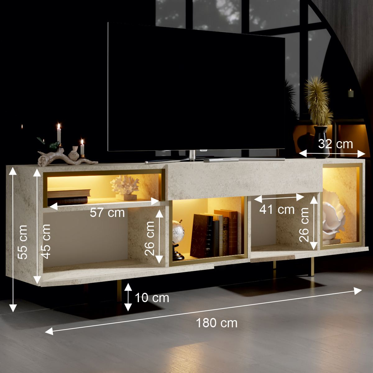 Norda Design TV-bord Norm 32 x 180 x 55 cm