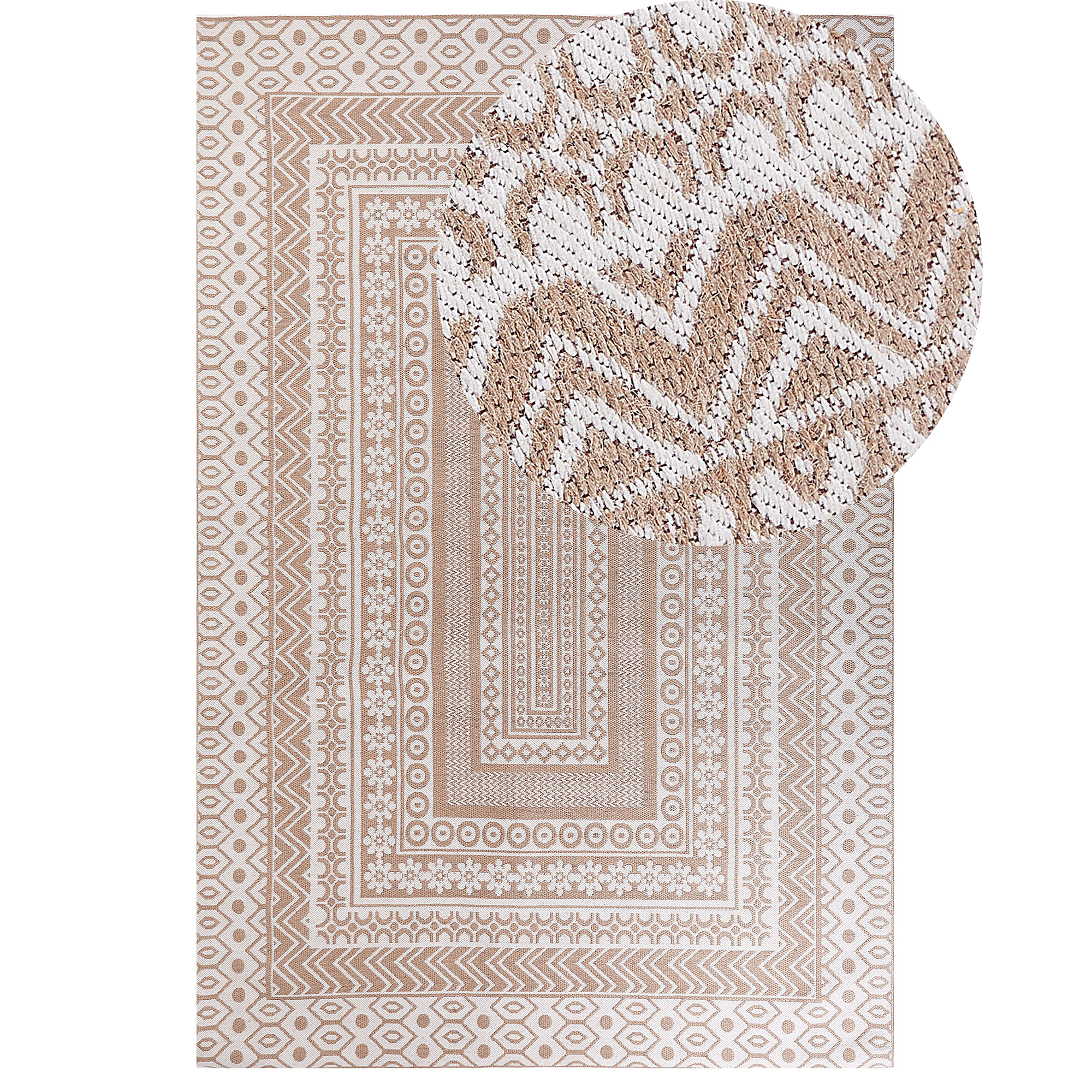 Gulvtæppe BAGLAR Hvid 200 x 300 cm Jute