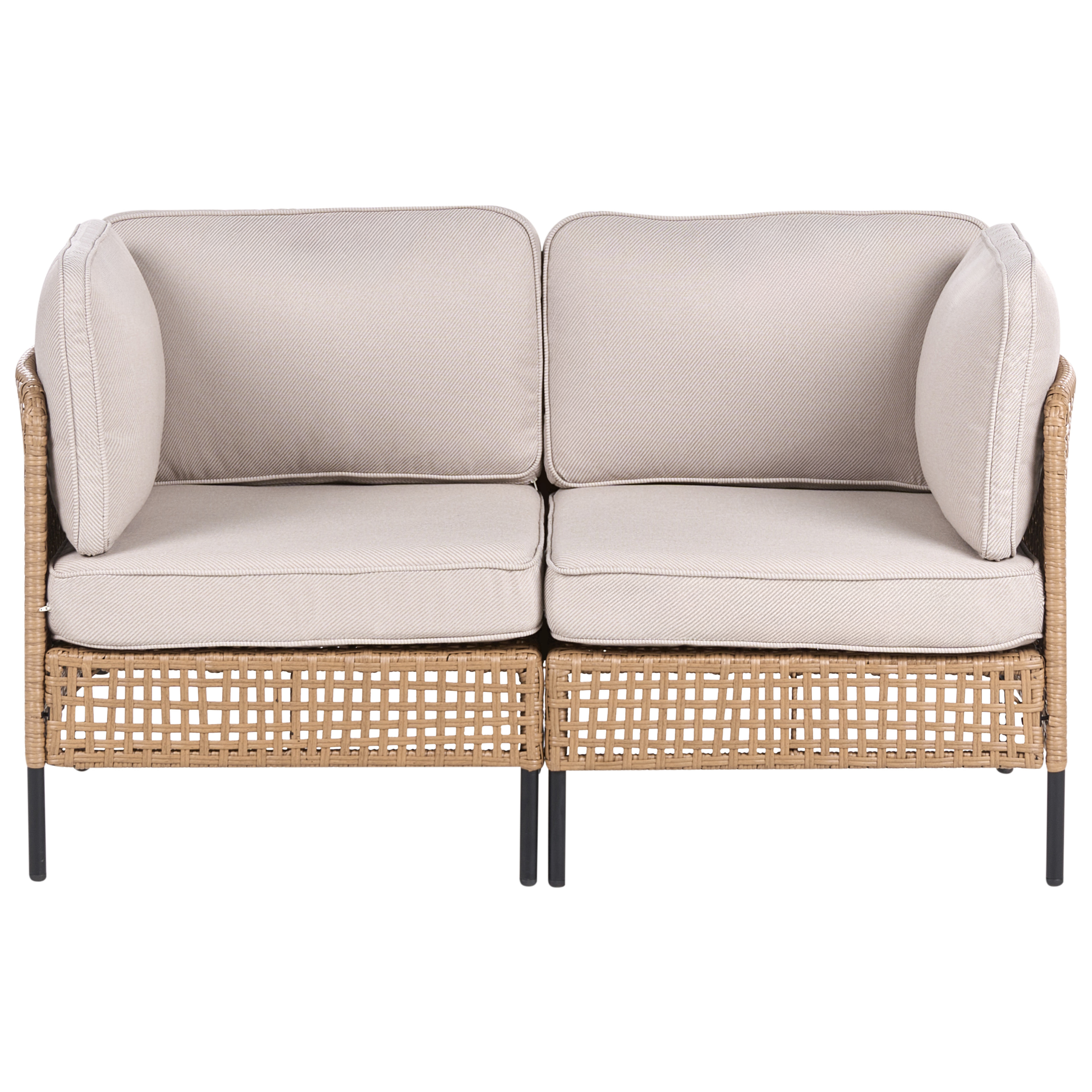 Havesofa 2 personers OMEGANA PE-rattan Lys Beige