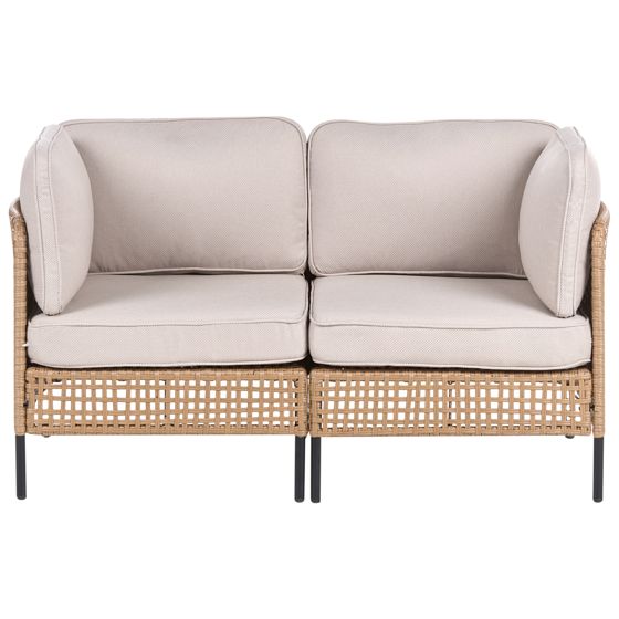 Havesofa 2 personers OMEGANA PE-rattan Lys Beige