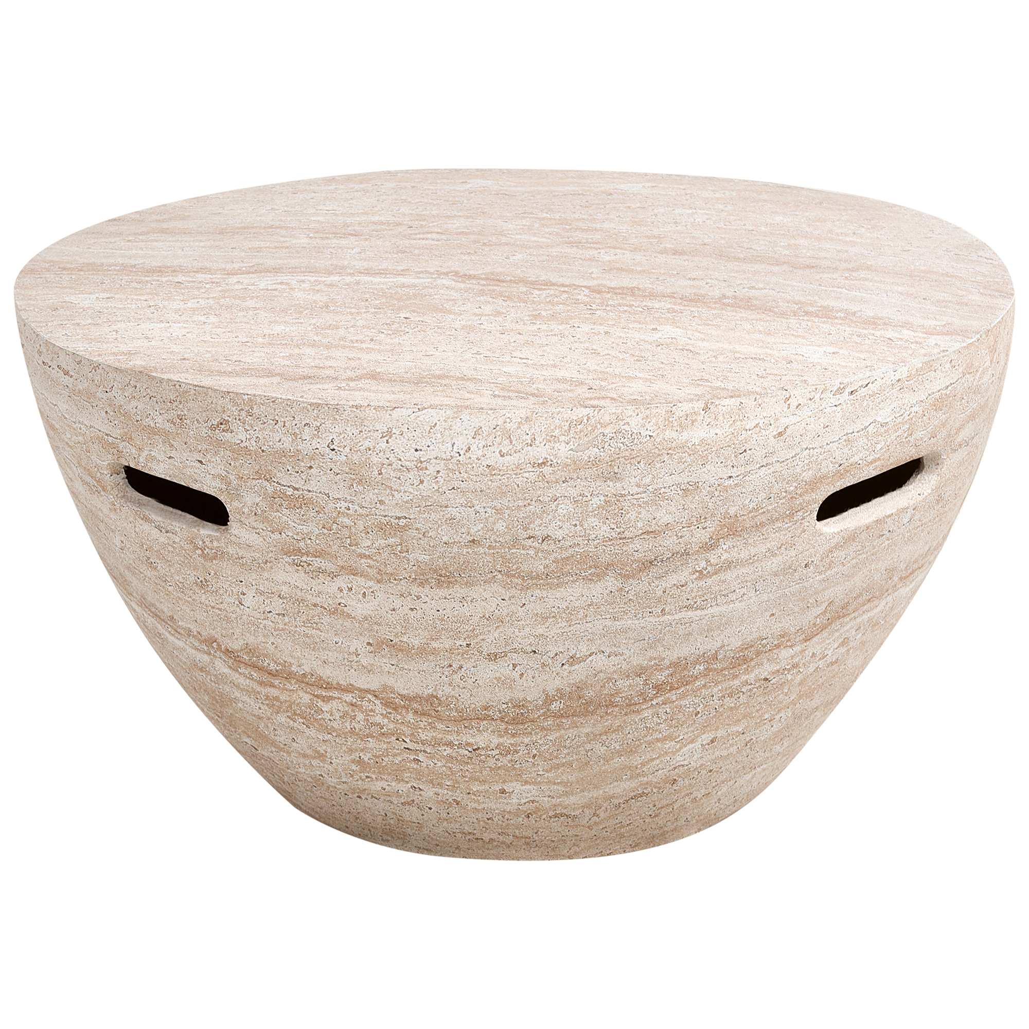 Sofabord VICARELLO 68 cm 68 cm Travertin Effekt