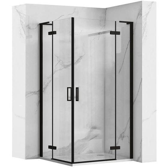 REA brusekabine Hugo Double 90x90 Sort, 90x90x200,5cm