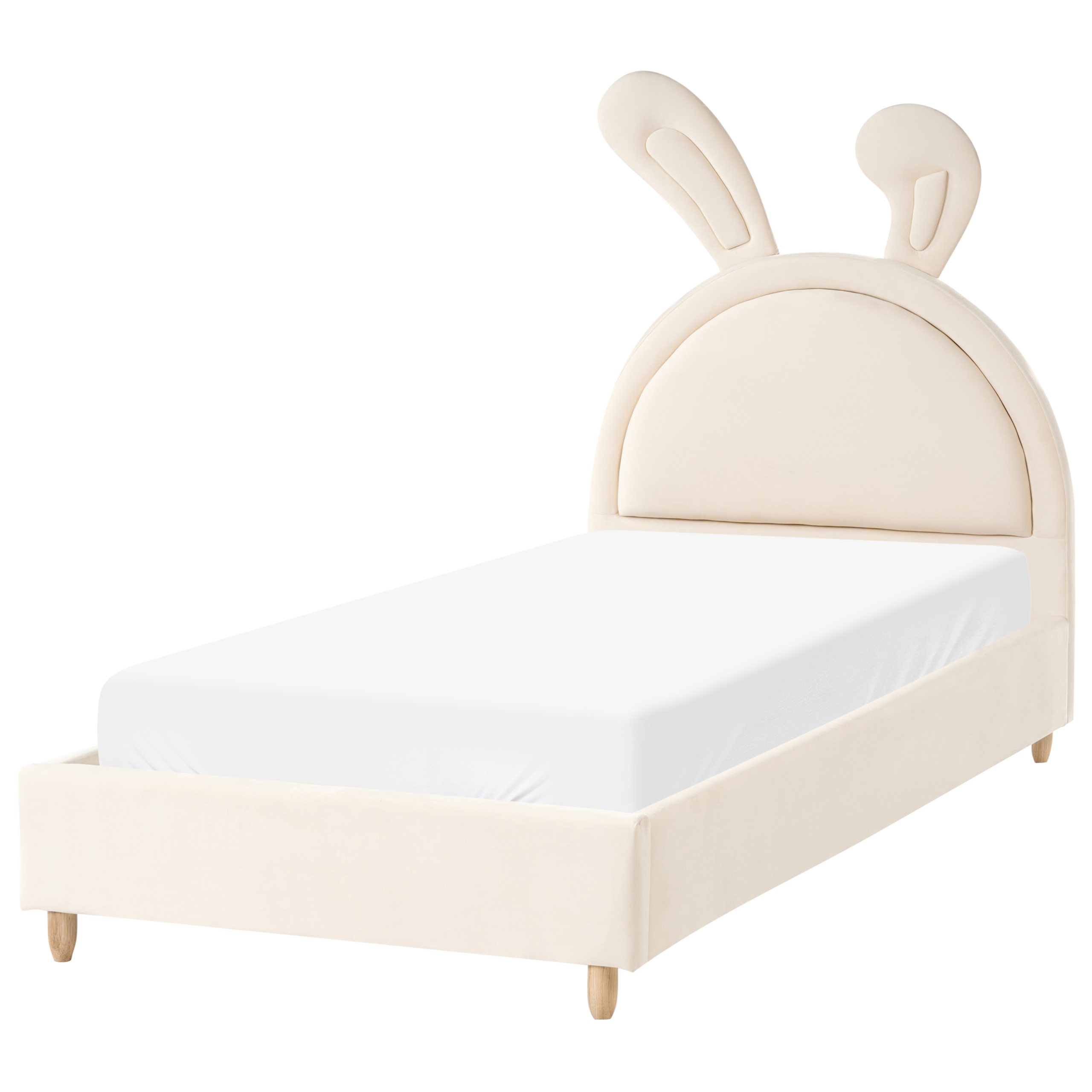 Børneseng Kanin Velour LALLIAS 90 x 200 cm Beige