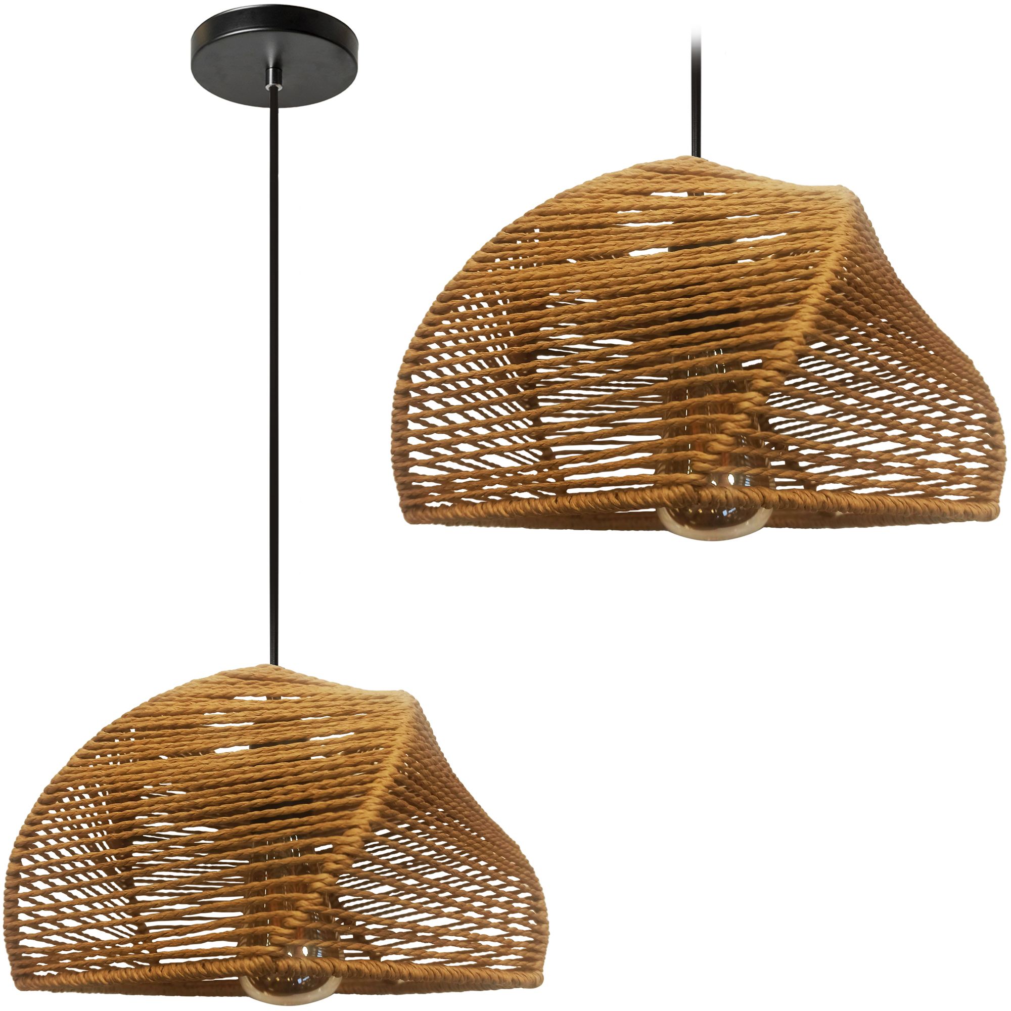 TOOLIGHT hængende loftlampe APP1316-1CP BOHO Brun 17x25x17cm