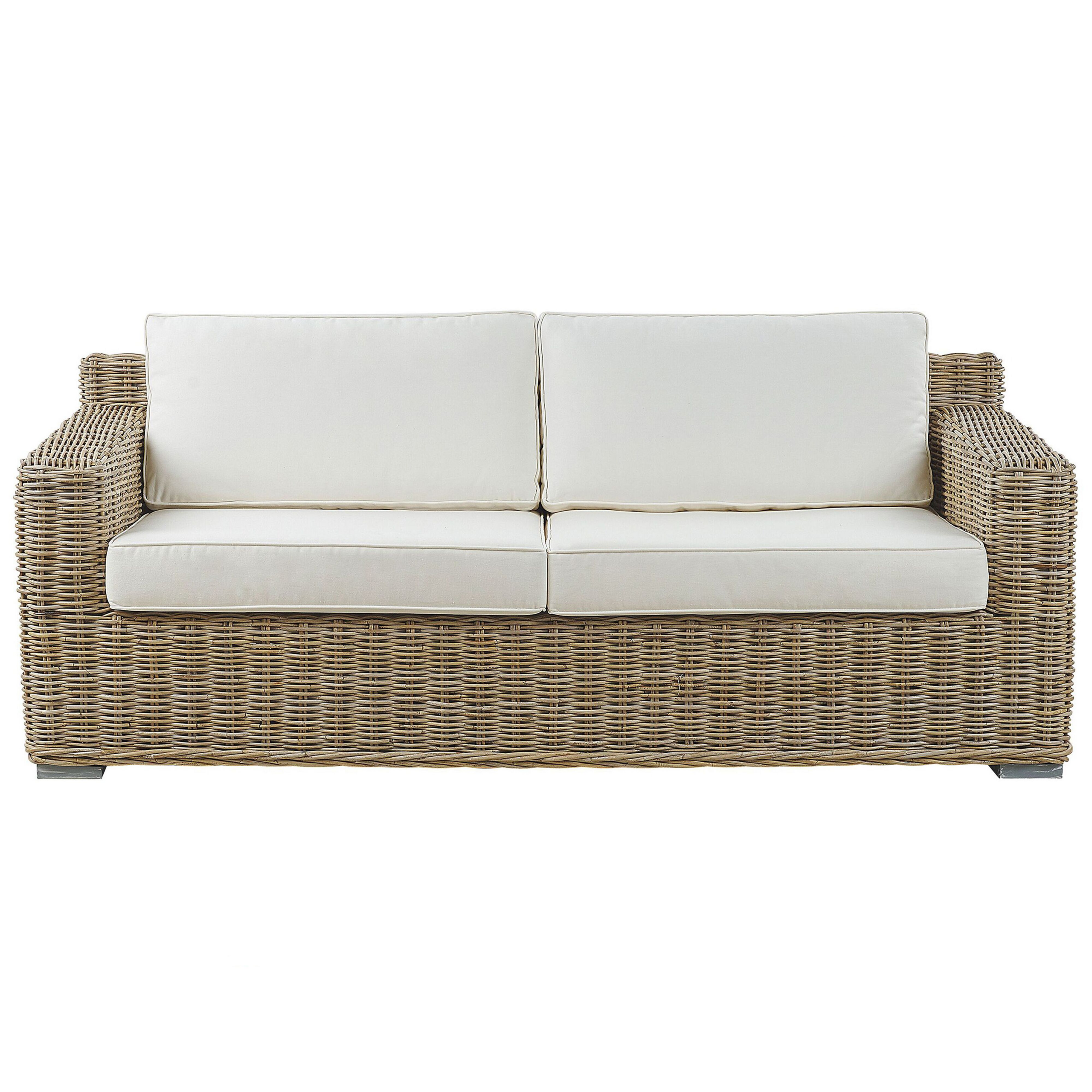 Havesofa 2 personers ARDEA Rattan Lysebrun
