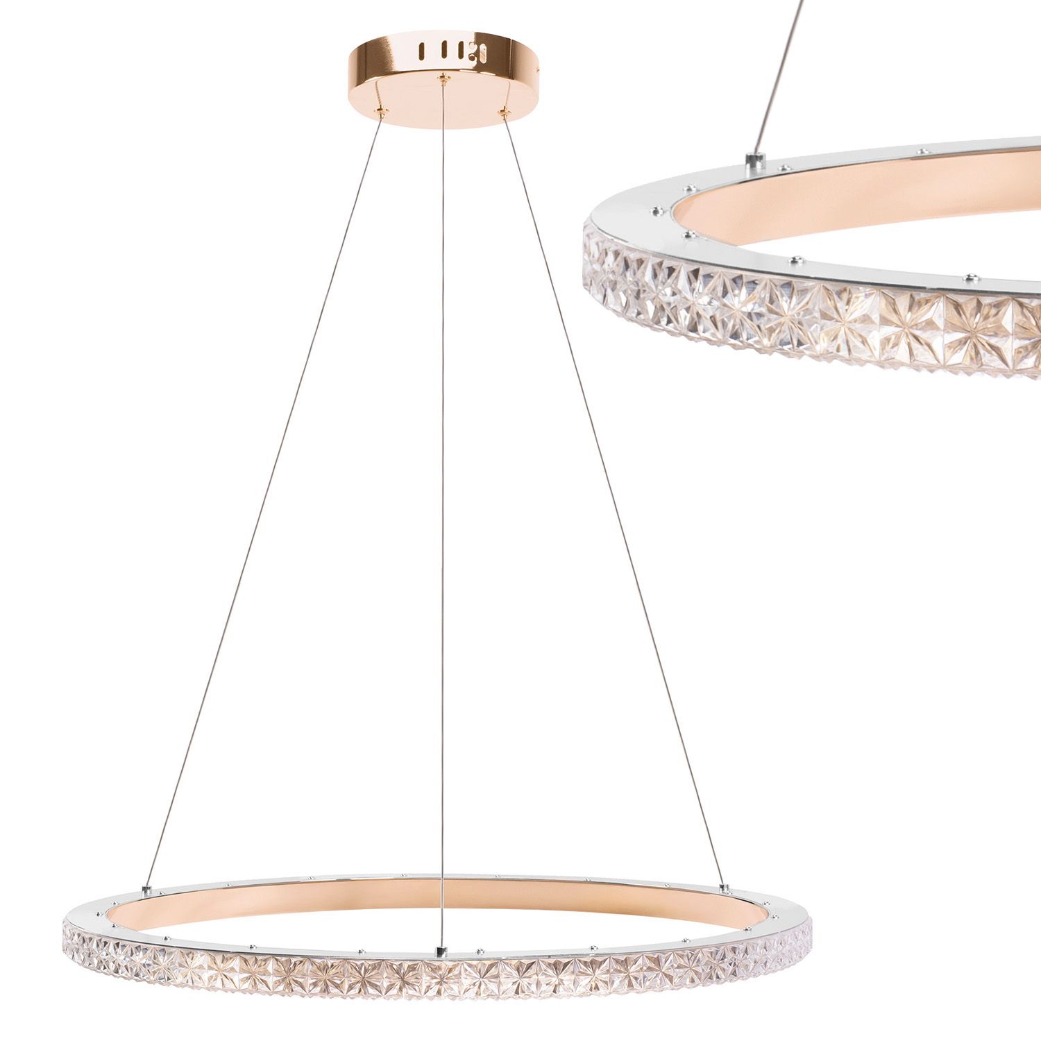 TOOLIGHT hængende loftlampe MS009-CP 59CM LED Rosaguld 59x59x2,5cm