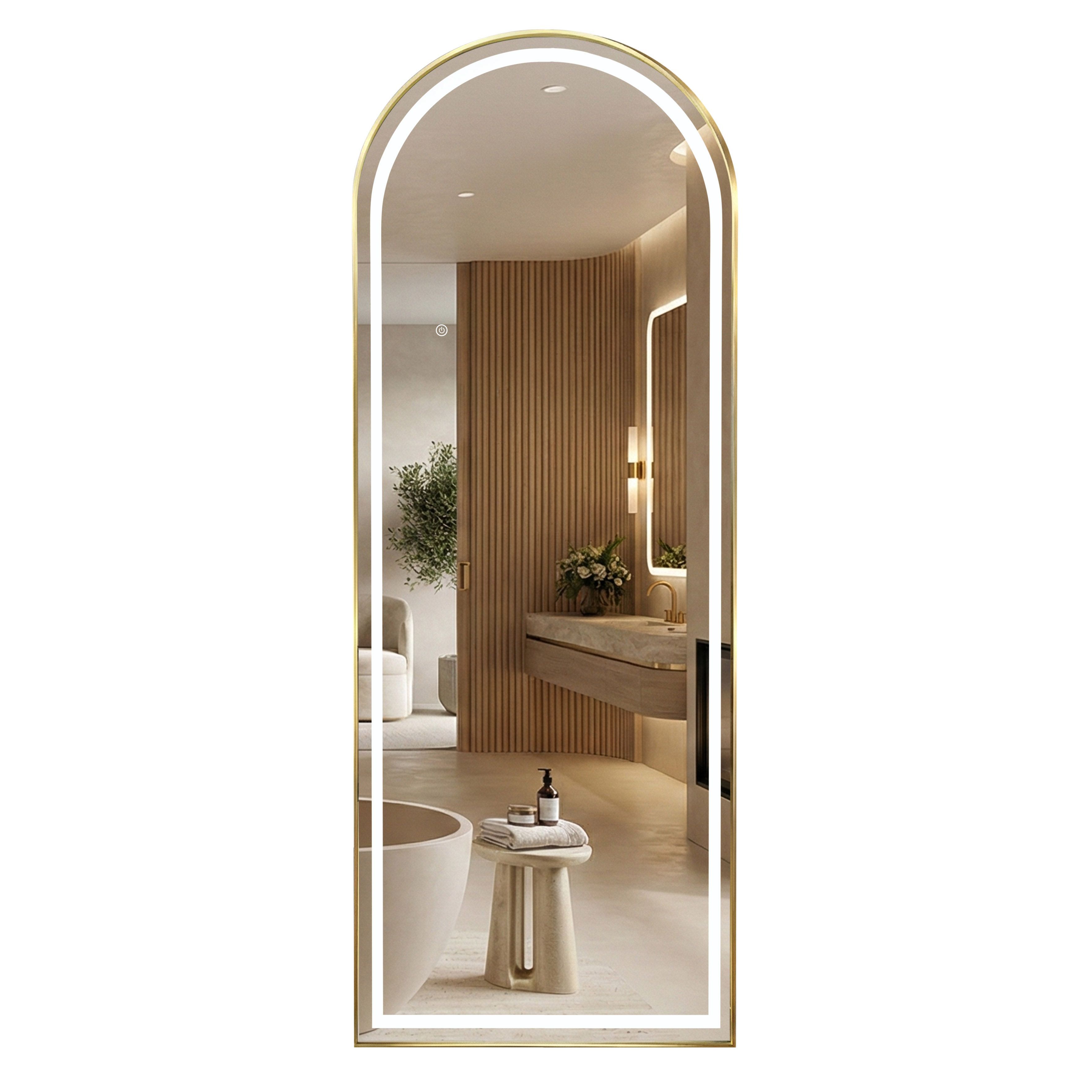 REA spejl ORBIT 50x160 LED Børstet guld 3x50x160cm