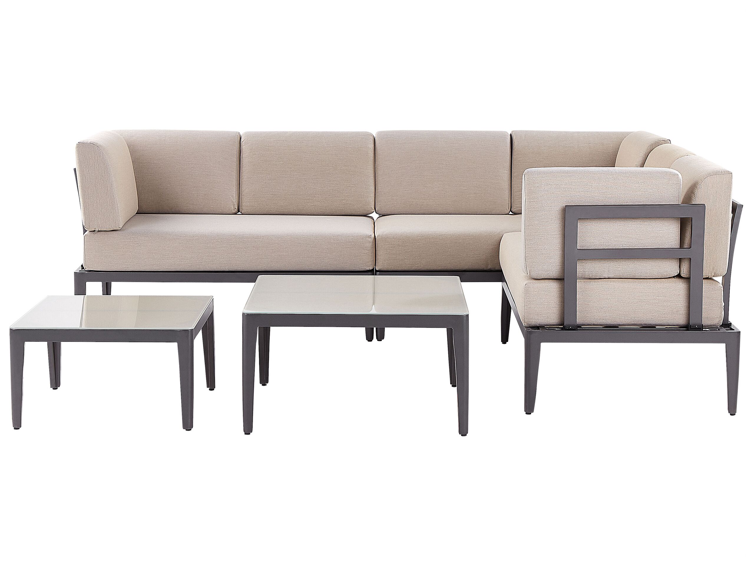 Have-hjørnesofasæt 6 personers RIMA III Metal Beige Venstrevendt