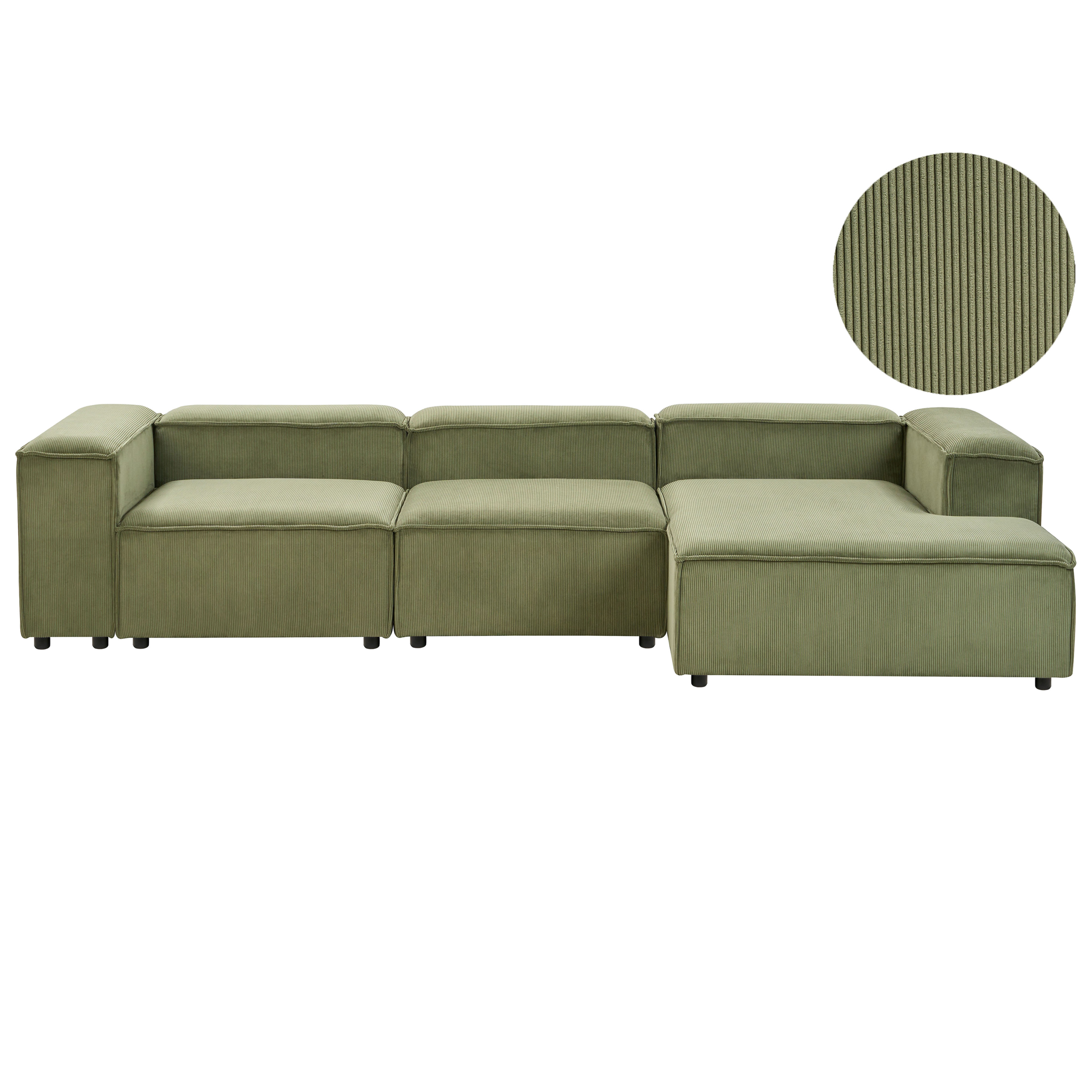 Hjørnesofa modul 4 personers ARDAL Fløjl Grøn Venstrevendt