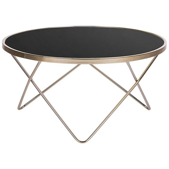 Sofabord MERIDIAN Hærdet glas Sort/guld