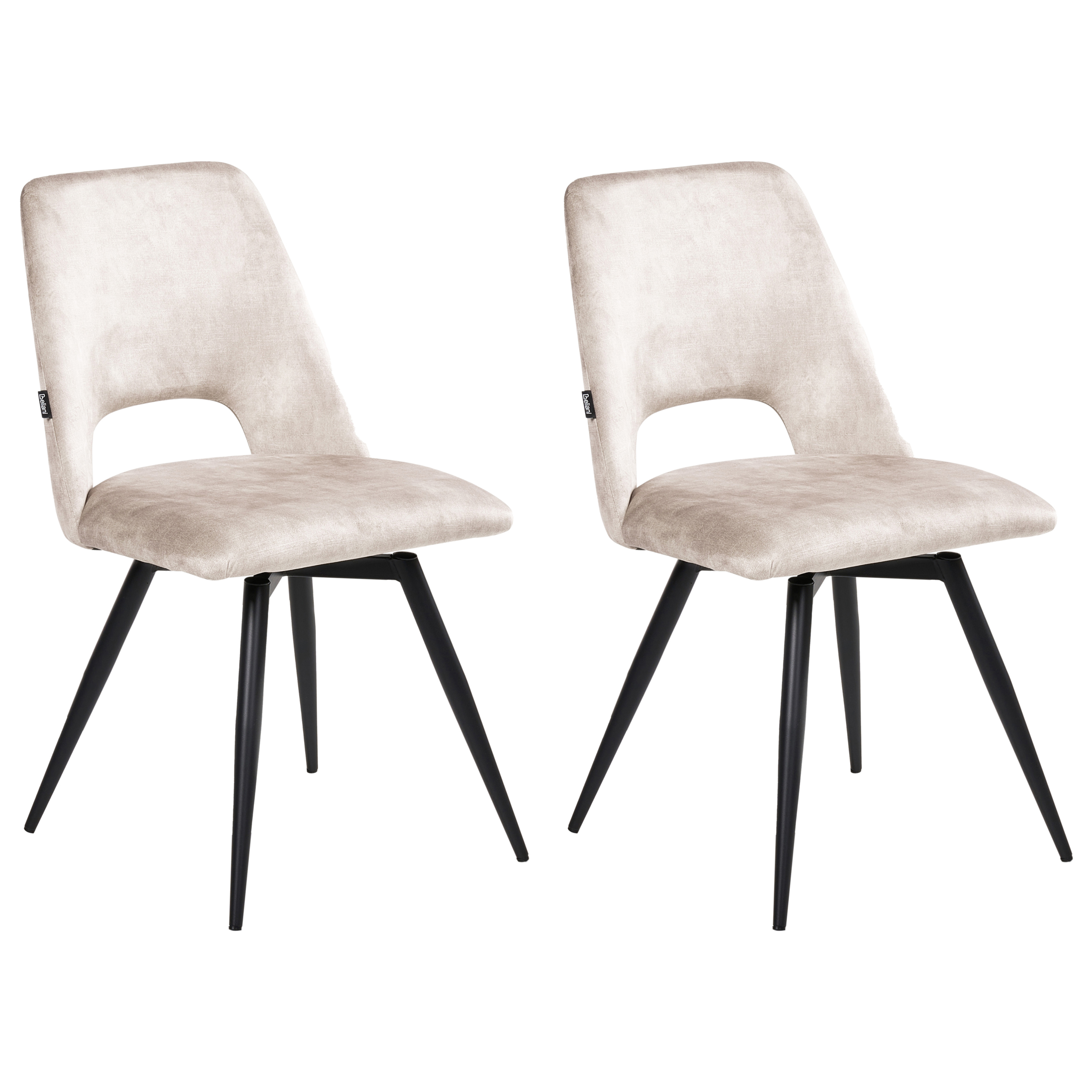 Sæt med 2 spisebordsstole HALLETT Velour Lys Beige