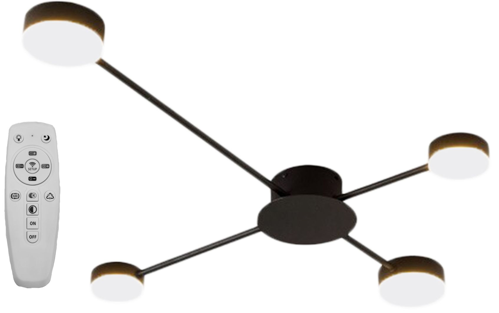TOOLIGHT loftlampe APP519-4C LED Sort 110x66,5x10cm