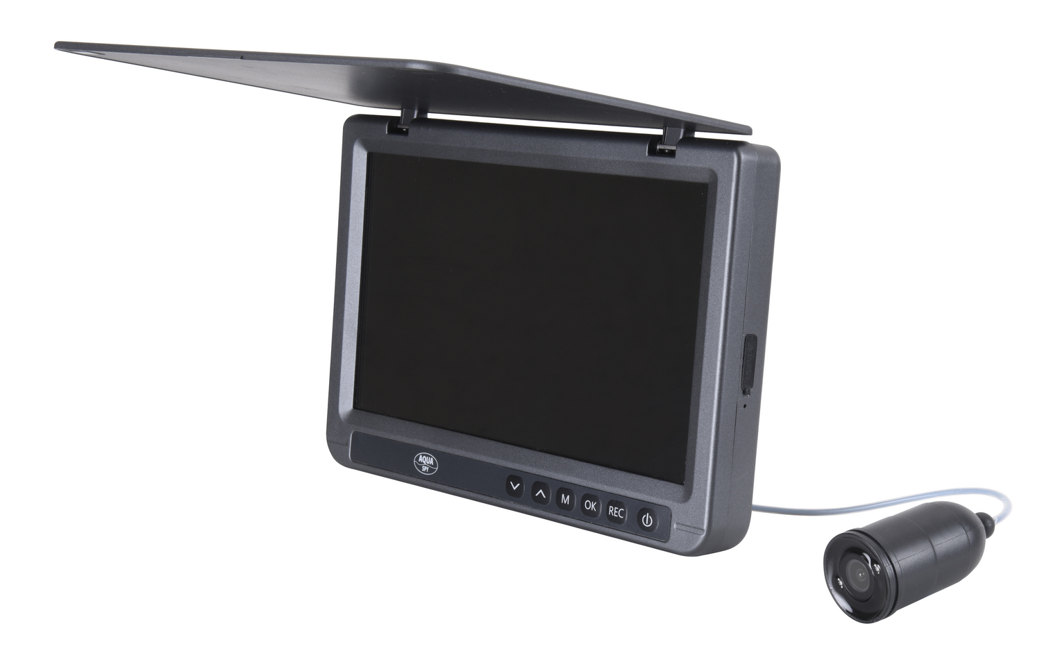 Aqua Spy undervandskamera, 7-tommers skærm, optagefunktion, 25 m kabel, roterende kabelspole, opløsning 1024x600, synsvinkel 120°