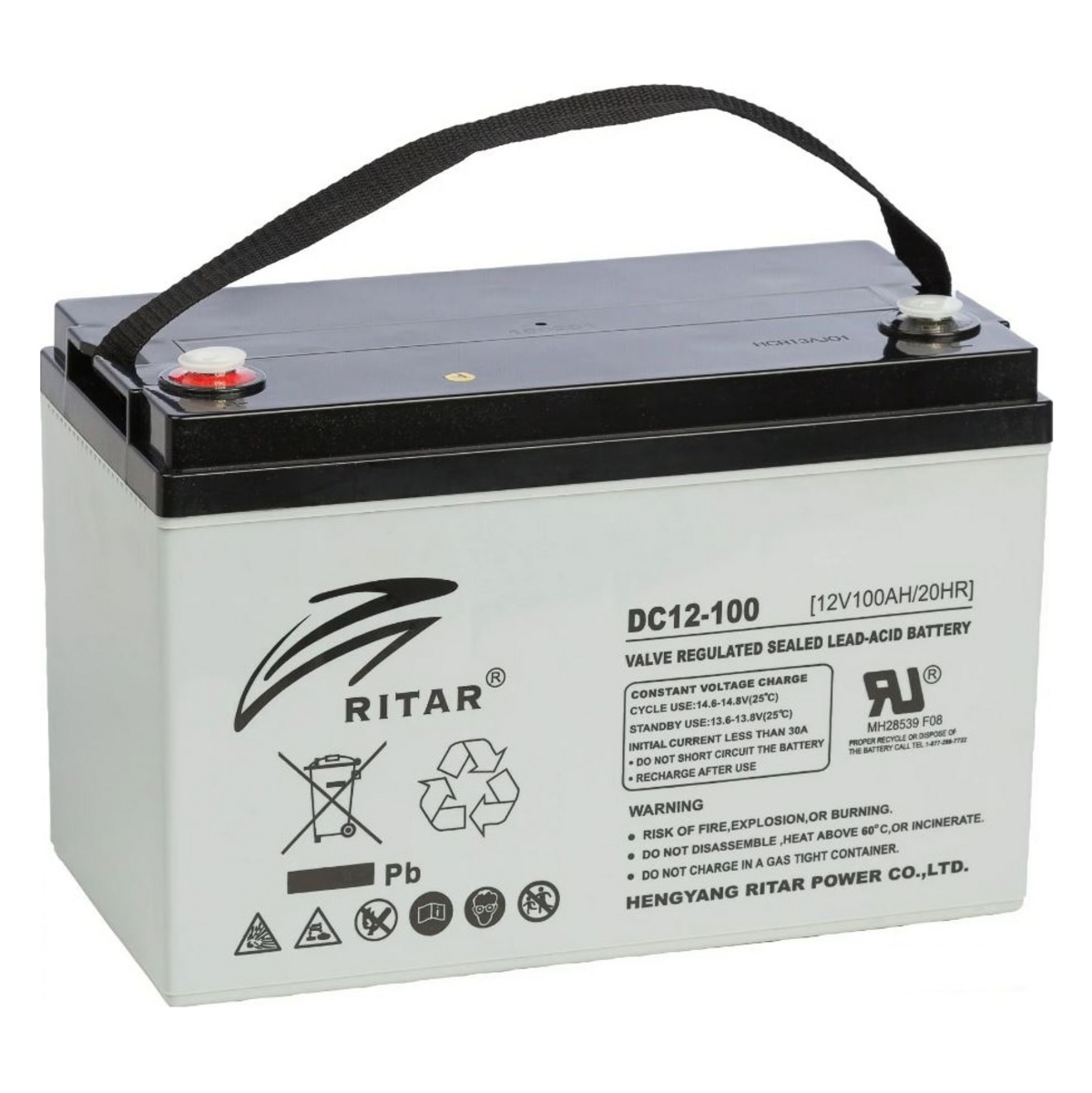 BrightSolar vedligeholdelsesfri AGM-batteri DC12-100Ah