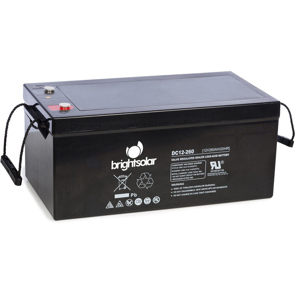 BrightSolar vedligeholdelsesfri AGM-batteri DC12-260Ah