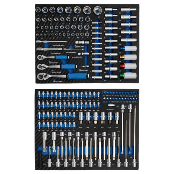 Timco værktøjsvogn med bilværktøj 8 skuffer 266 dele