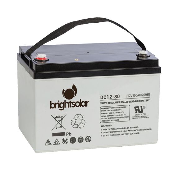 BrightSolar vedligeholdelsesfri AGM-campingvognsbatteri DC12-80Ah